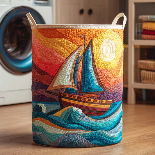 Wave Shore Quilted Laundry Basket NCU0NTD165