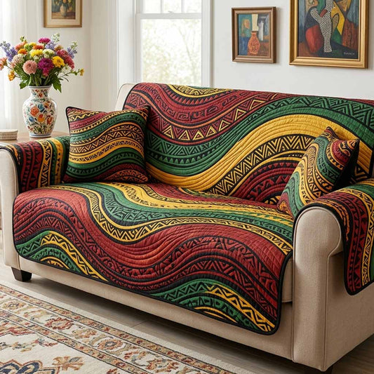 Wave Tribal Quilted Sofa Cover NCU0NXD1844