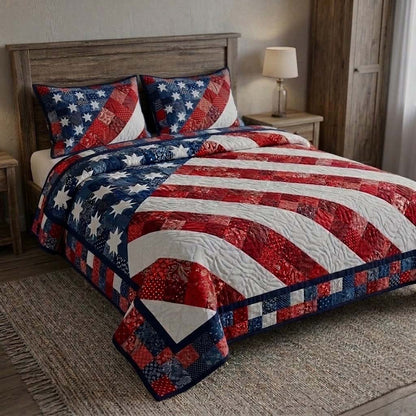 Americana 3-Piece Quilted Bedding Set NCU0QN088