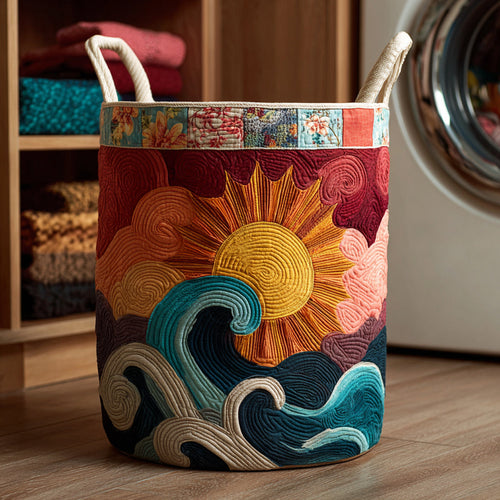 Wavy Sun Quilted Laundry Basket NCU0HNH107