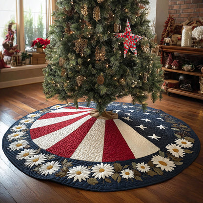 Weathered Freedom Christmas Quilted Tree Skirt NCU0DV1392