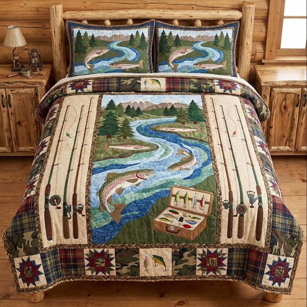 Weekend at the Lake 3-Piece Quilted Bedding Set NCU0PTT3185