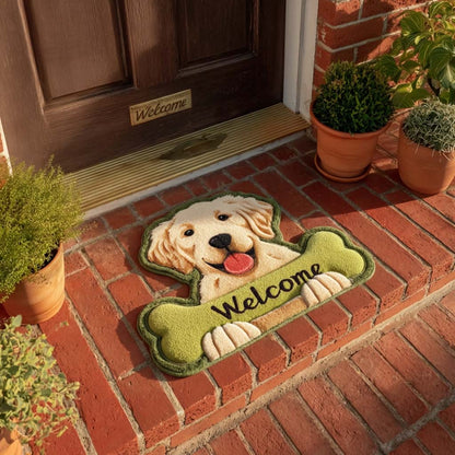 Welcome Golden Retriever Custom Shape Doormat NCU0HNH982