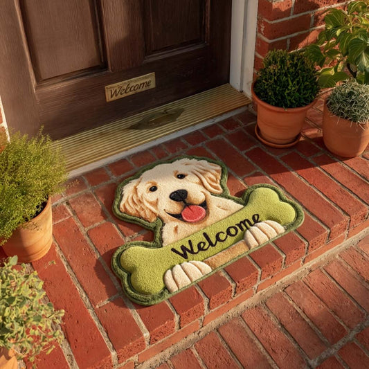 Welcome Golden Retriever Custom Shape Doormat NCU0HNH982