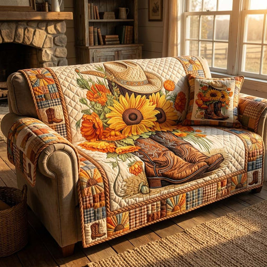 Western Bloom Quilted Sofa Cover NCU0DQQ0803