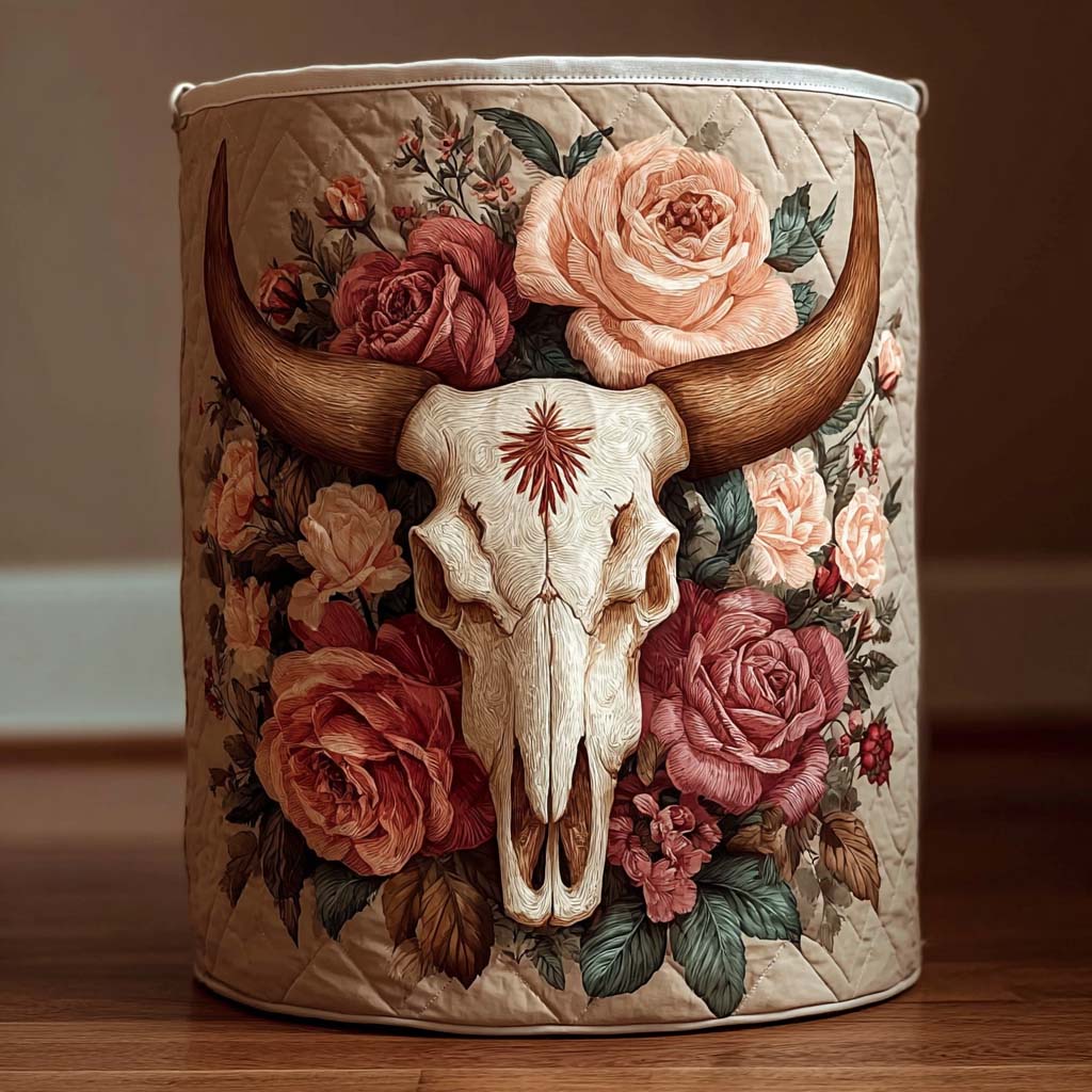 Western Blossom Quilted Laundry Basket NCU0DQQ0112