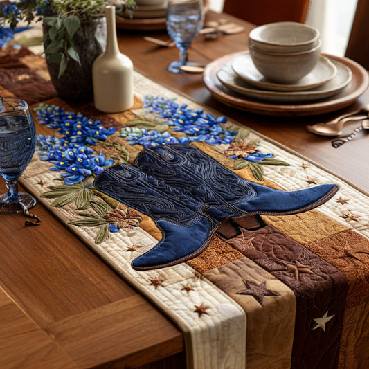 Western Blue Quilted Table Runner NCU0LDH543