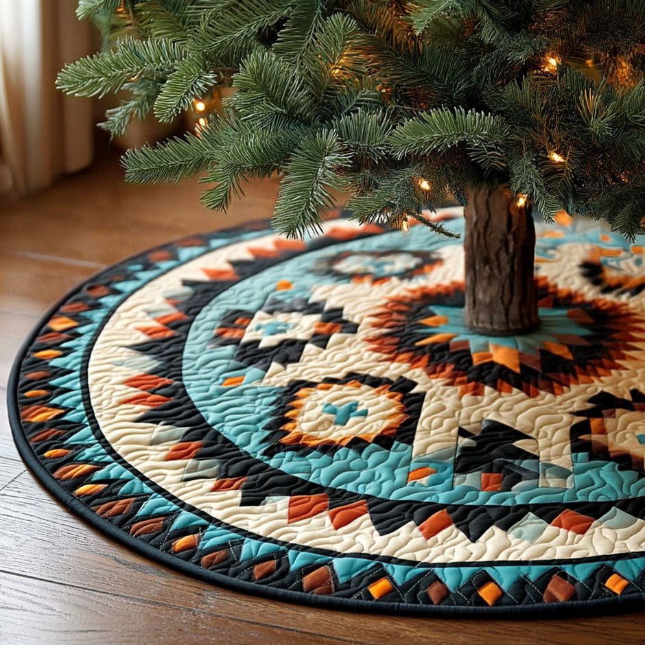 Forest Glow Haven Christmas Quilted Tree Skirt NCU0PTT2245