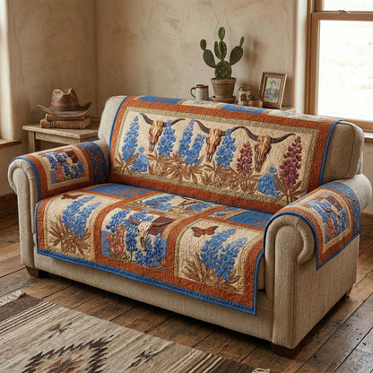 Western Longhorn Quilted Sofa Cover NCU0NTD1716