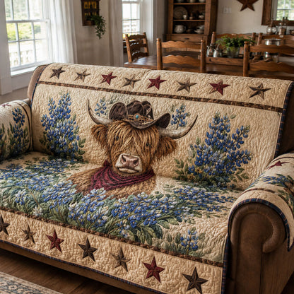 Western Meadow Bloom Quilted Sofa Cover NCU0PTT3424
