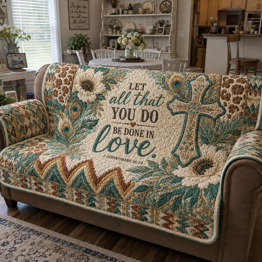 Western Prairie Love Quilted Sofa Cover NCU0PTT3425