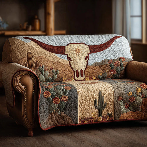Western Skull Canyon Quilted Sofa Cover NCU0LDH173
