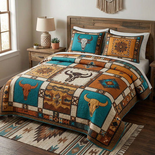 Western Spirit 3-Piece Quilted Bedding Set NCU0NTD1685