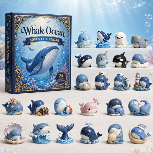 CHRISTMAS KICKOFF 40% OFF - Whale Ocean Advent Calendar 2026 - 24-Day Festive Countdown, Acrylic Charms Blind Box - Gift For Ocean Lovers AC0HA023