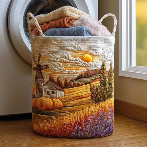 Wheat Dream Quilted Laundry Basket NCU0TH2957