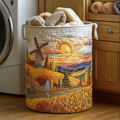 Wheat Fields Quilted Laundry Basket NCU0TH2956