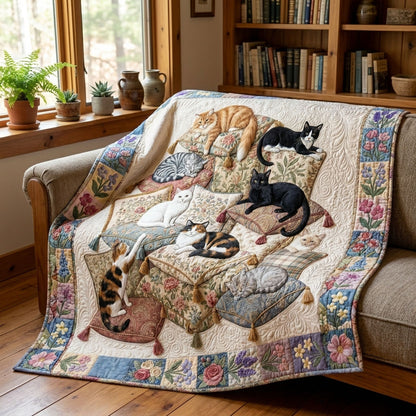Where Cats Gather Quilted Blanket NCU0PTT3199