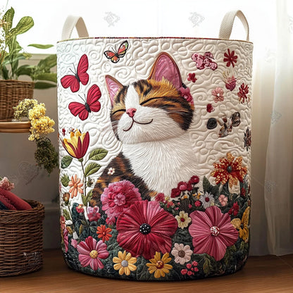 Where Petals Hold Peace Quilted Laundry Basket NCU0PTT2706