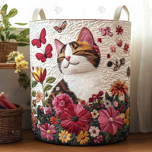 Where Petals Hold Peace Quilted Laundry Basket NCU0PTT2706