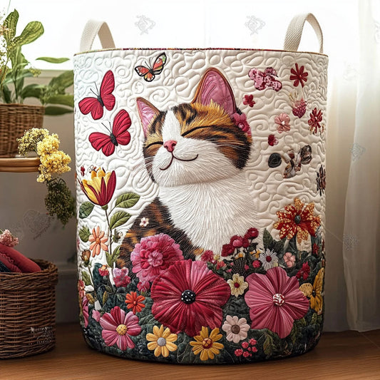 Where Petals Hold Peace Quilted Laundry Basket NCU0PTT2706