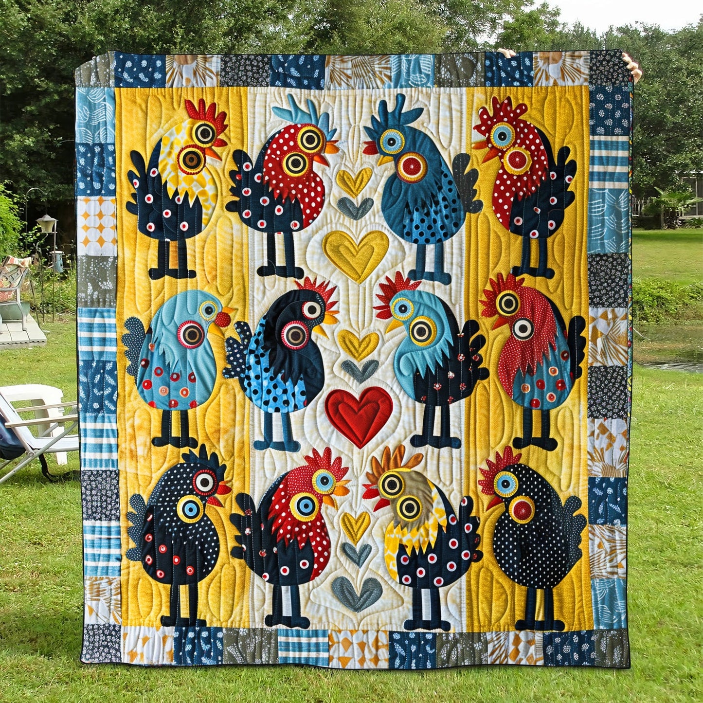 Whimsical Chicks Quilted Blanket NCU0TH859