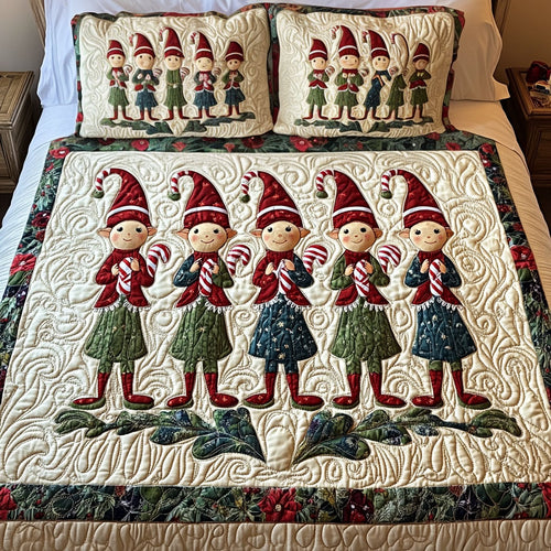 Whimsical Elves 3-Piece Quilted Bedding Set NCU0PTT045