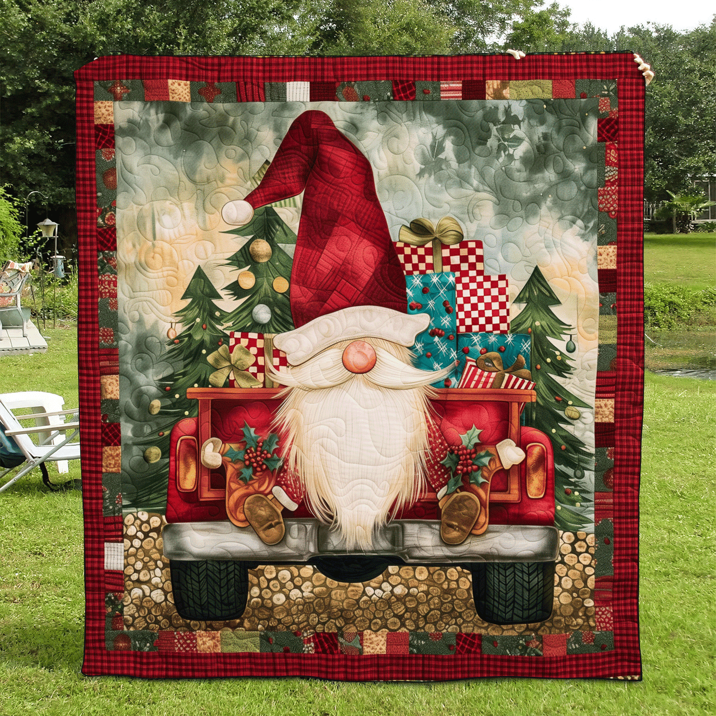 Whimsical Gnome Quilted Blanket NCU0TH1044