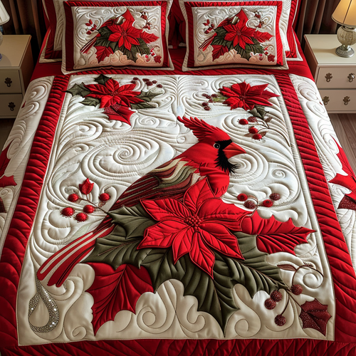 Whimsical Cardinal Quilted Bedding Set NCU0DV012