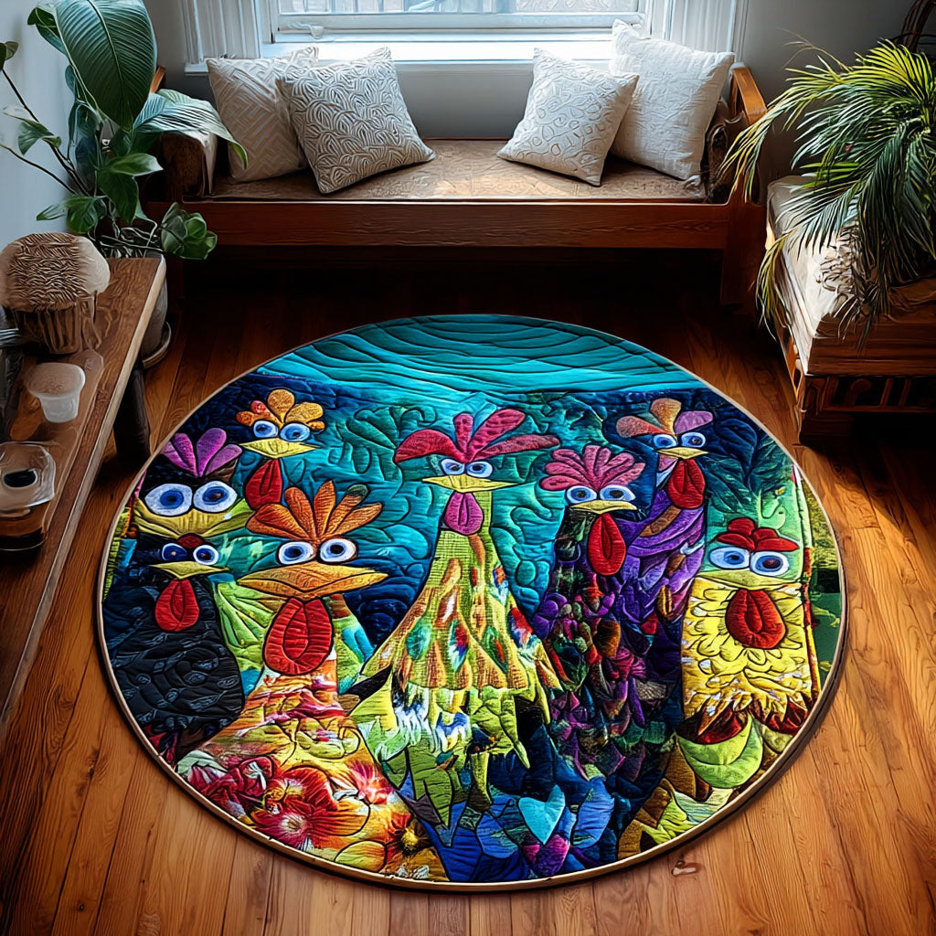 Whimsical Chicken Round Carpet NCU0PT9867