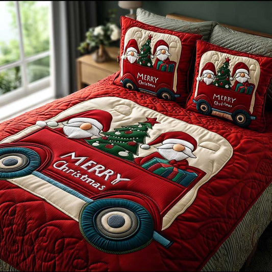 Whimsical Gnome Sleep 3-Piece Quilted Bedding Set NCU0HTT107