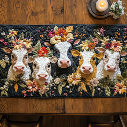 Whimsical Herd Quilted Table Runner NCU0NVH177
