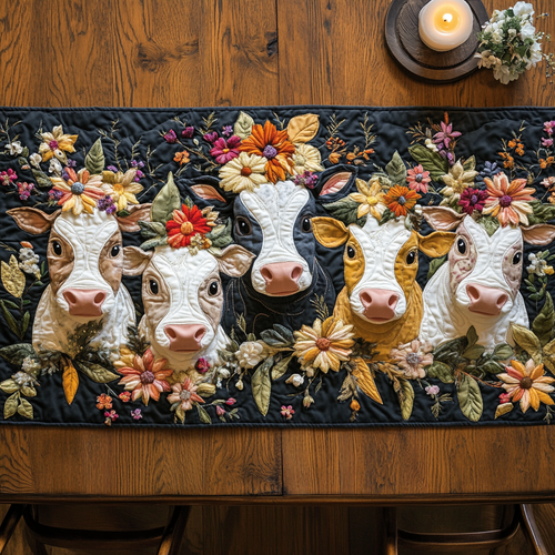 Whimsical Herd Quilted Table Runner NCU0NVH177