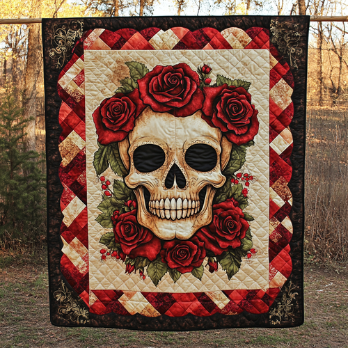 Whimsical Skull Quilted Blanket NCU0PD562