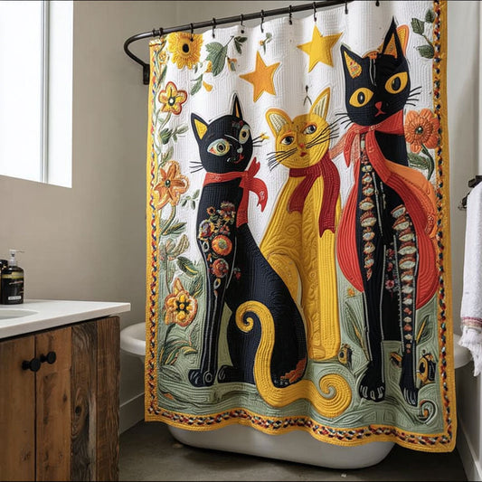 Whimsical Woodland Cats Shower Curtain NCU0PTT2971
