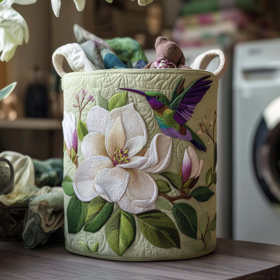 Garden Hummingbird Glow Quilted Laundry Basket NCU0NNT1415