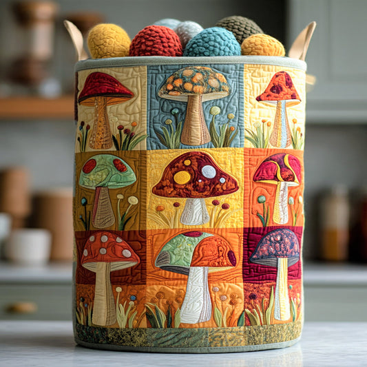 Whimsy Mushroom Quilted Laundry Basket NCU0NNL213
