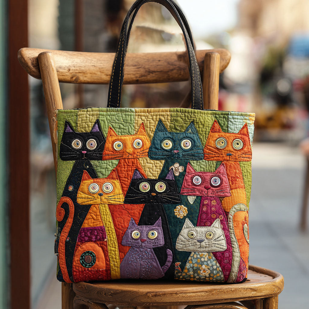 Whimsy Whiskers Quilted Tote Bag NCU0PTT1773