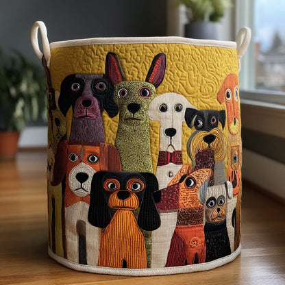 Whimsy Woofs Quilted Laundry Basket NCU0PTT1468