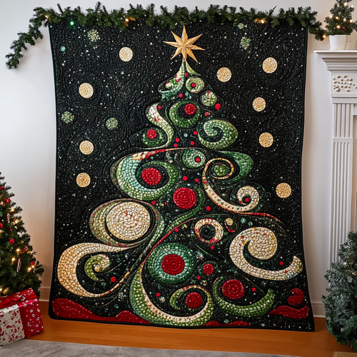 Whirlwind Christmas Tree Quilted Blanket NCU0TL1517