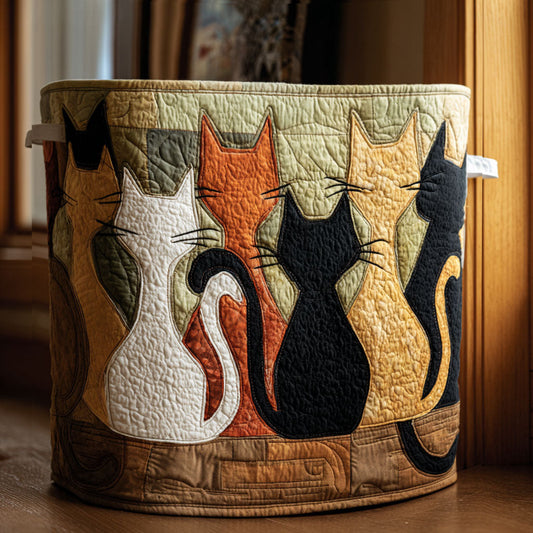 Whisker Companions Quilted Laundry Basket NCU0PTT1906