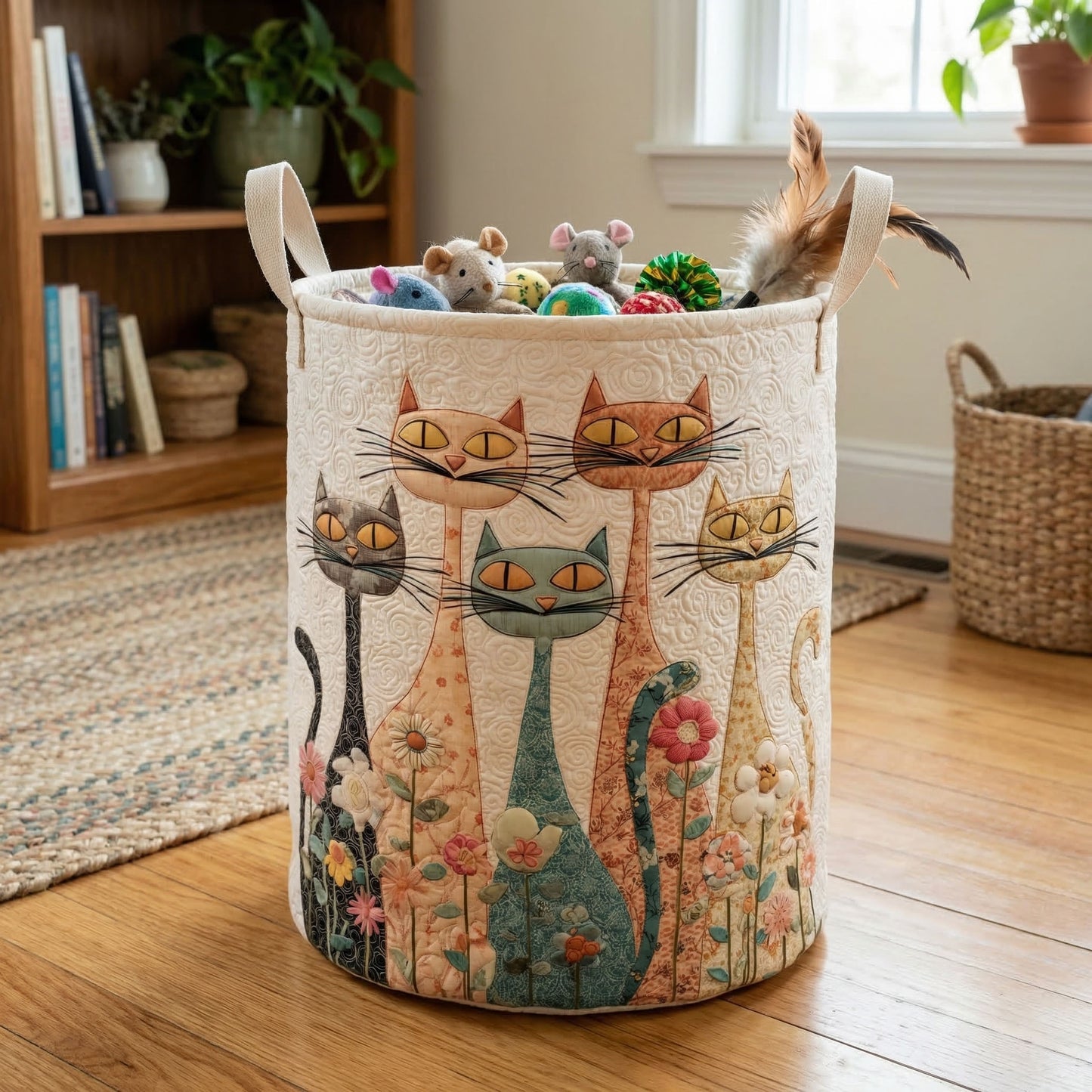 Whisker Garden Party Quilted Laundry Basket NCU0PTT3040