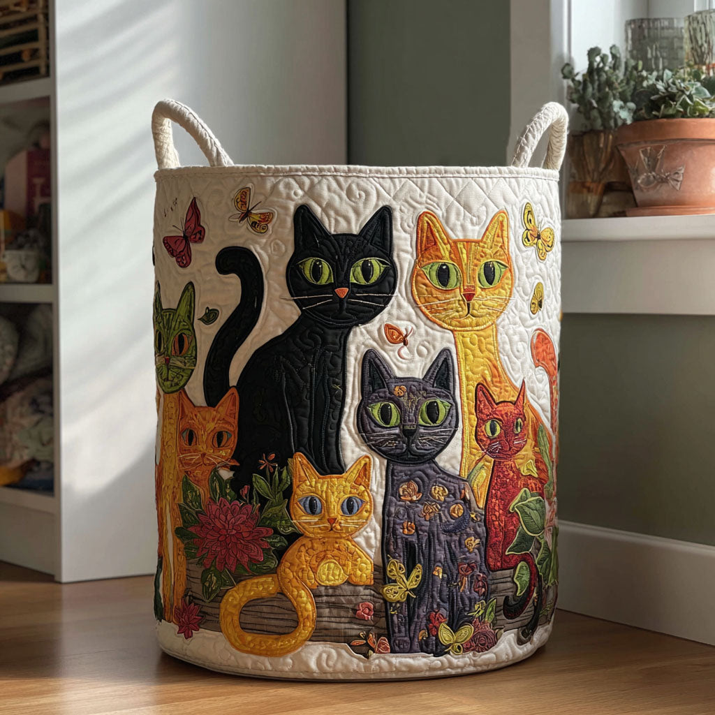 Whisker Garden Quilted Laundry Basket NCU0PTT1997