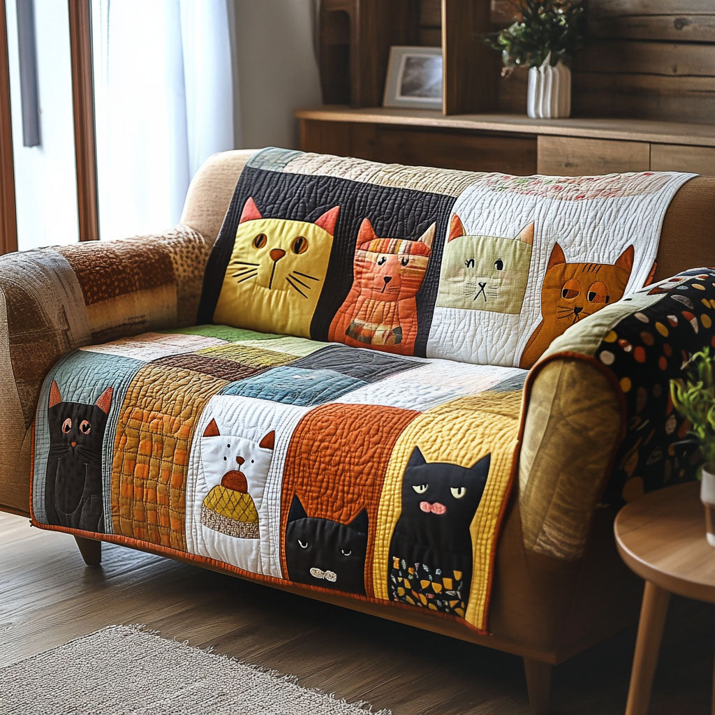 Whisker Lines Quilted Sofa Cover NCU0PTT2157