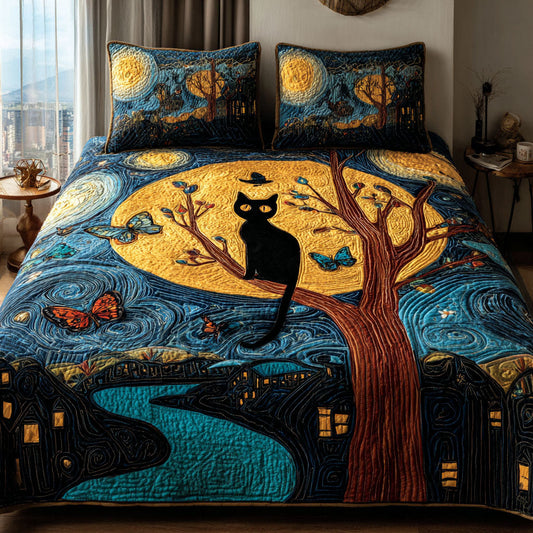 Whisker Magic 3-Piece Quilted Bedding Set NCU0PTT1427