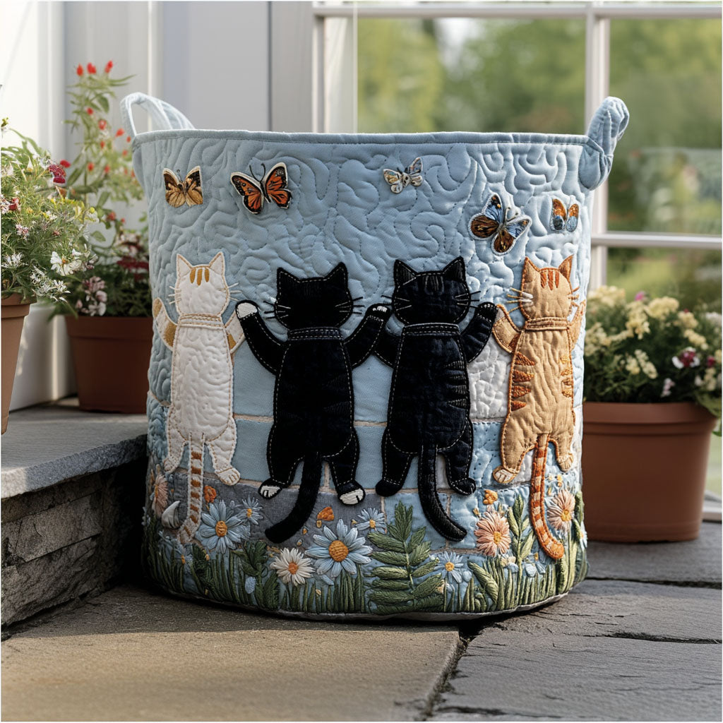 Whisker Meadow Quilted Laundry Basket NCU0PTT2491
