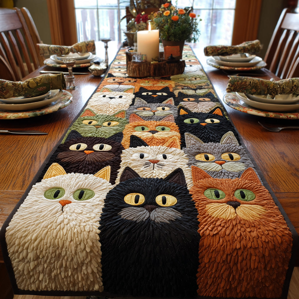 Whisker Parade Quilted Table Runner NCU0DV993