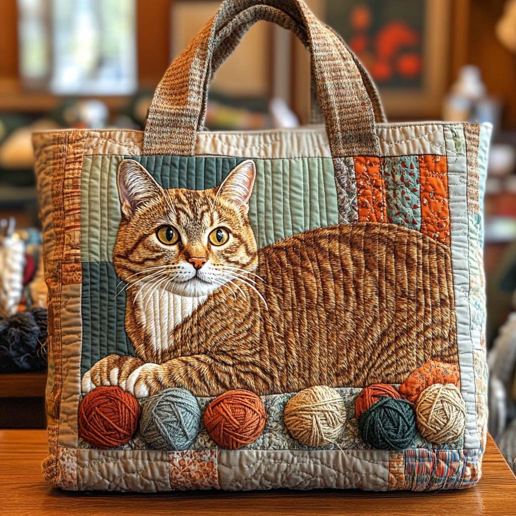 Whisker Patch Muse Quilted Tote Bag NCU0NXD616