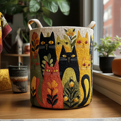 Whisker Patch Quilted Laundry Basket NCU0PTT2133
