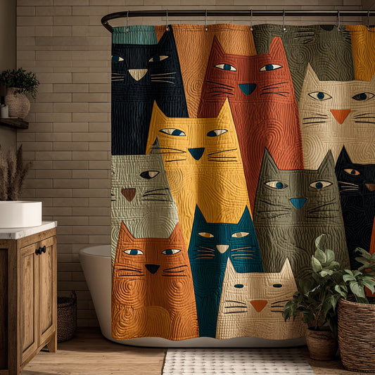 Whisker Patch Shower Curtain NCU0DDK2519