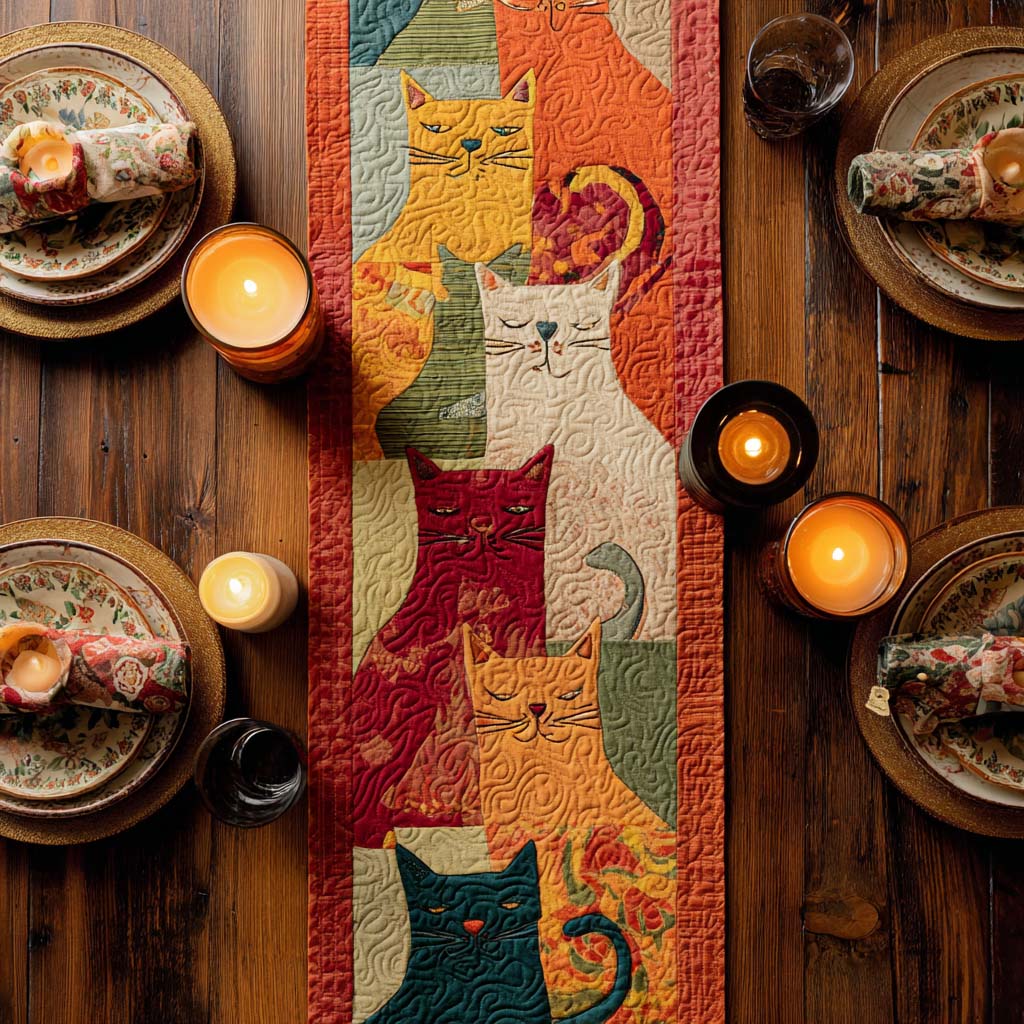 Whisker Sprinkles Quilted Table Runner NCU0PTT1524